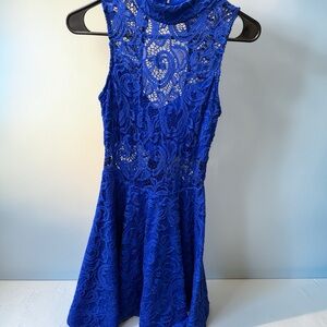 Royalty For Me Royal Blue Lace Mini Dress